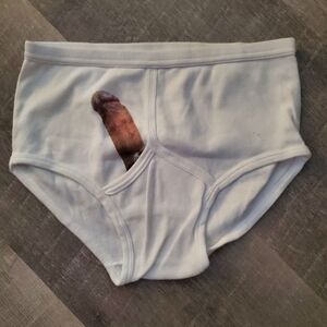 Men's Novelty White Briefs